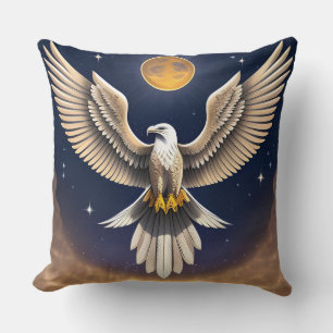 Freedom Eagle Under Stars Inspirational Night Sky Cushion