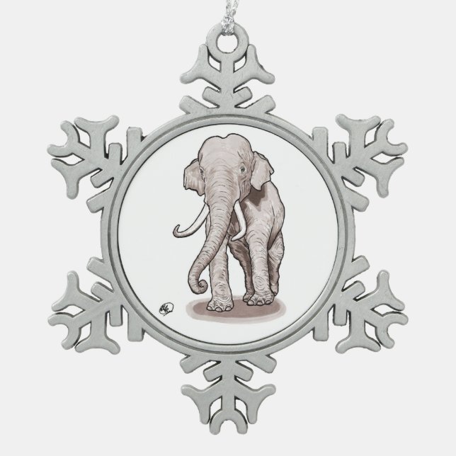 "Freedom" Elephant Snowflake Ornament (Front)