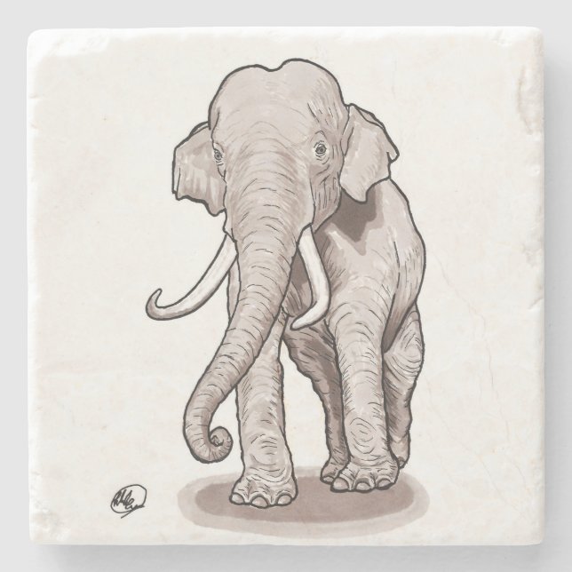 Freedom Elephant Stone Coaster (Front)