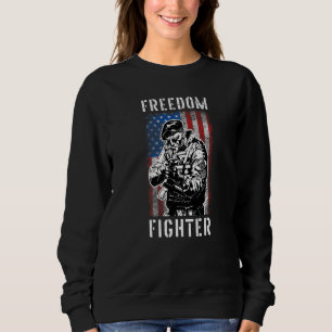 Freedom Fighter American Veteran Usa Flag Ar 15 Sweatshirt
