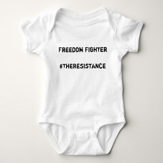 Freedom Fighter, #TheResistance Baby Bodysuit (Front)