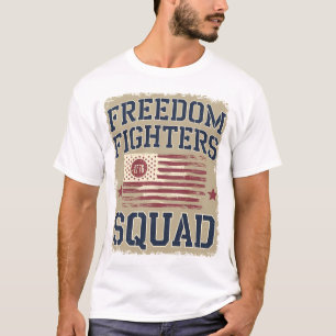 Freedom Fighters Squad 1776 Flag  USA Inde T-Shirt
