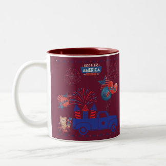 Freedom Firework Dreams maroon Two-Tone Coffee Mug