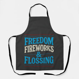 Freedom Fireworks & Flossing Dental Dentist Apron