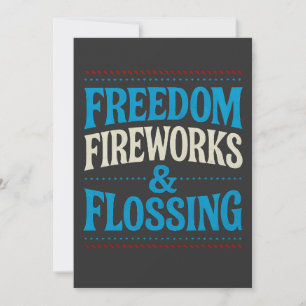 Freedom Fireworks & Flossing Dental Dentist Invitation