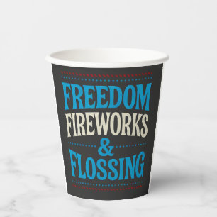 Freedom Fireworks & Flossing Dental Dentist Paper Cups