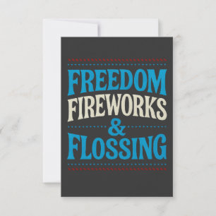 Freedom Fireworks & Flossing Dental Dentist   Thank You Card