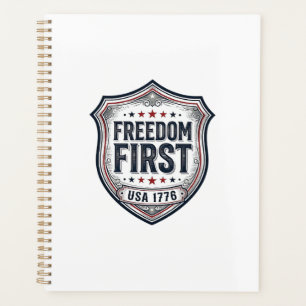 Freedom First Patriotic Shield Vintage Shirt_1 Planner