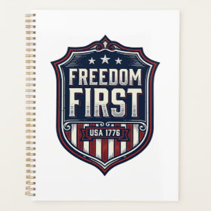 Freedom First USA 1776 Patriotic Shield T-Shirt De Planner
