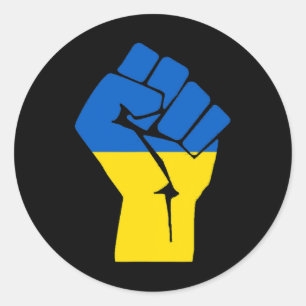 Freedom Fist Ukraine Classic Round Sticker