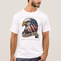 Freedom Flies American Eagle Patriotic T-Shirt USA