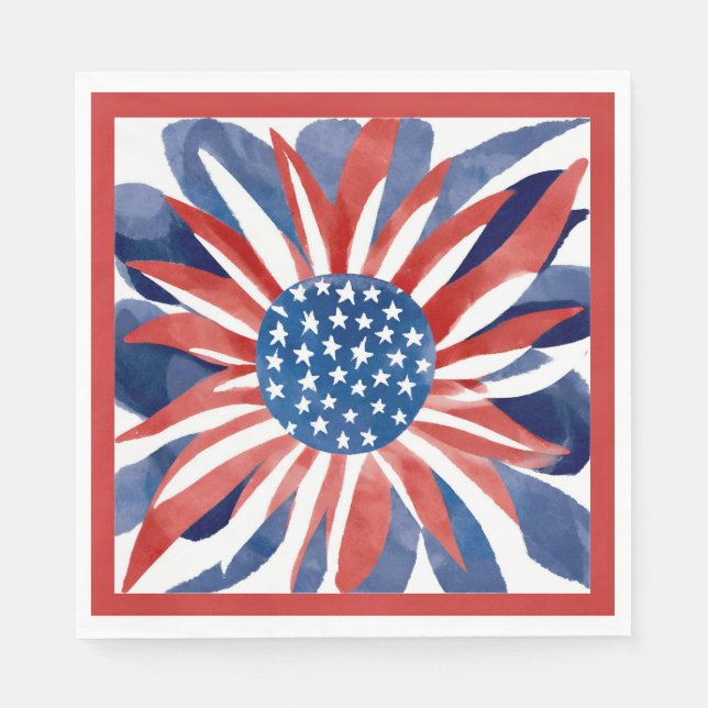 🌼 Freedom Flower Luncheon Paper Napkins (Front)