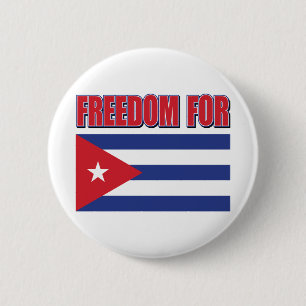 Freedom For Cuba Cuban Flag 6 Cm Round Badge