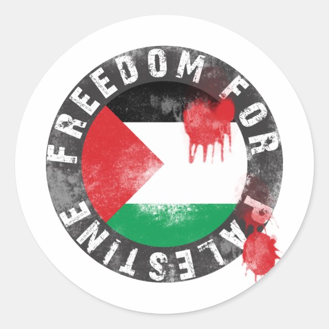 Freedom for Palestine Classic Round Sticker (Front)