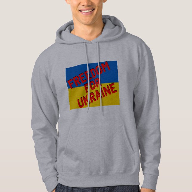 FREEDOM FOR UKRAINE with Flag Hoodie (Front)