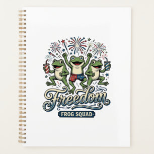 Freedom Frog Squad Vintage Patriotic Shirt Design_ Planner