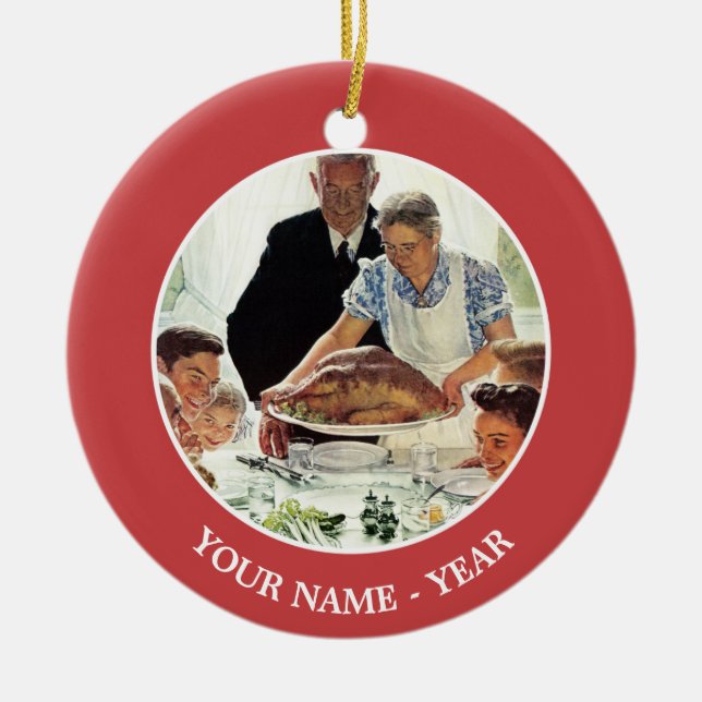 Freedom From Want Ceramic Ornament (Front)