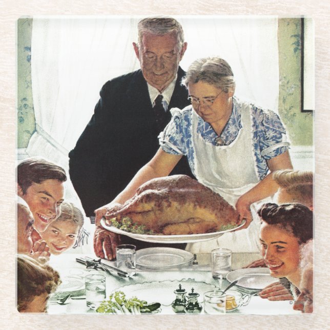 Freedom From Want Glass Coaster (Front)