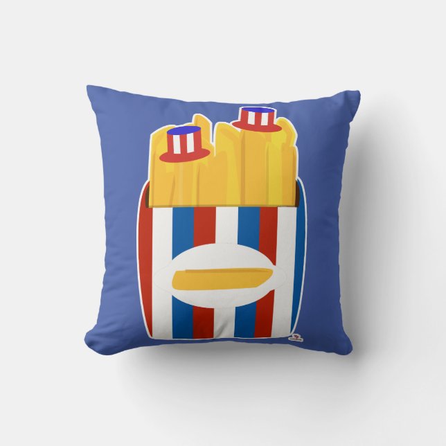 Freedom Fry Funny Art American Fun Cartoon Cushion (Front)