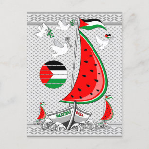 Freedom Global Sumud Flotilla Boats to Gaza Holiday Postcard