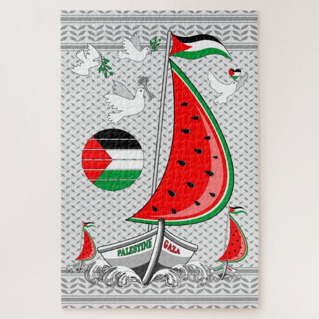 Freedom Global Sumud Flotilla Boats to Gaza Jigsaw Puzzle (Vertical)