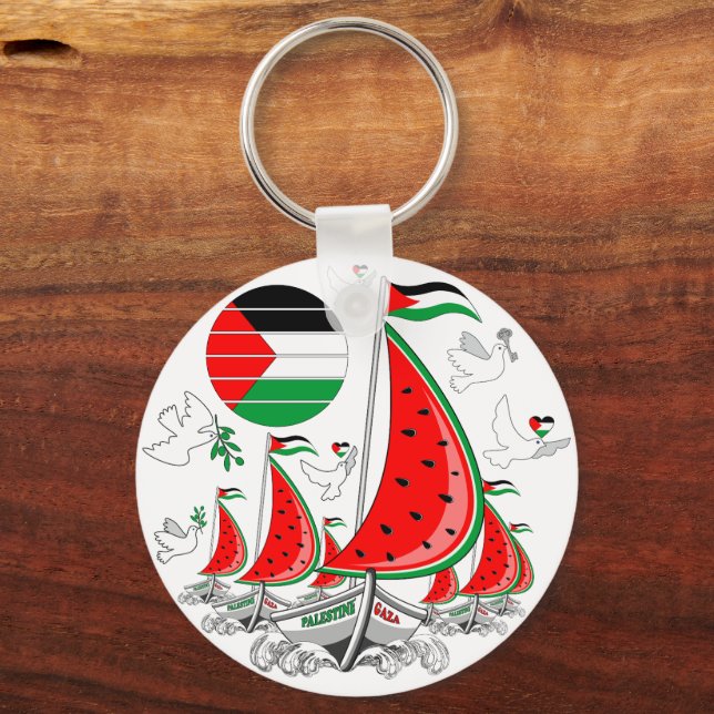 Freedom Global Sumud Flotilla Boats to Gaza Key Ring (Front)