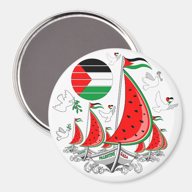 Freedom Global Sumud Flotilla Boats to Gaza Magnet (Front/Back)