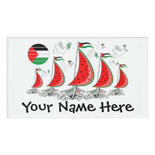 Freedom Global Sumud Flotilla Boats to Gaza Name Tag