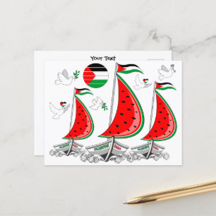 Freedom Global Sumud Flotilla Boats to Gaza Postcard
