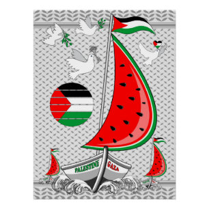 Freedom Global Sumud Flotilla Boats to Gaza Poster