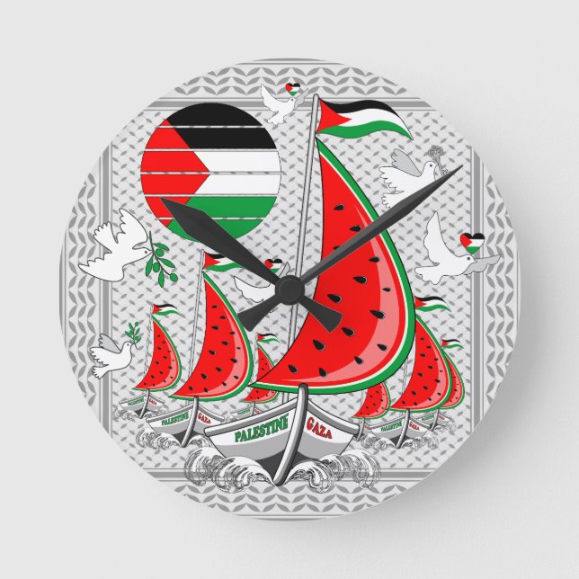 Freedom Global Sumud Flotilla Boats to Gaza Round Clock (Front)