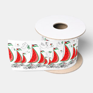 Freedom Global Sumud Flotilla Boats to Gaza Satin Ribbon