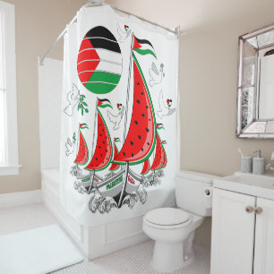 Freedom Global Sumud Flotilla Boats to Gaza Shower Curtain