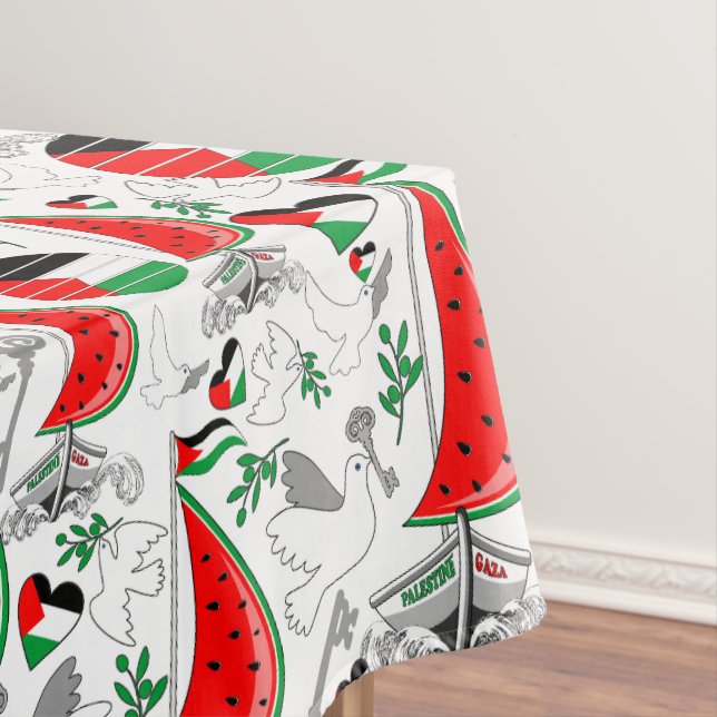 Freedom Global Sumud Flotilla Boats to Gaza Tablecloth (In Situ)