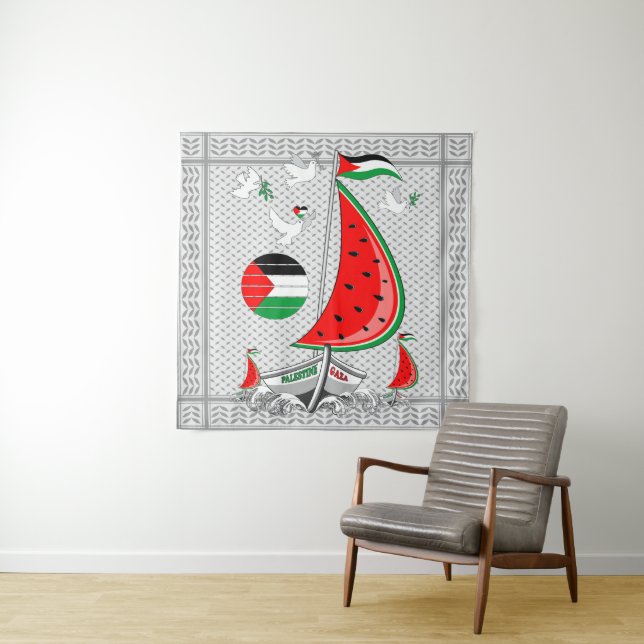 Freedom Global Sumud Flotilla Boats to Gaza Tapestry (In Situ)