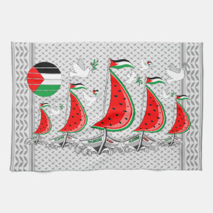 Freedom Global Sumud Flotilla Boats to Gaza Tea Towel