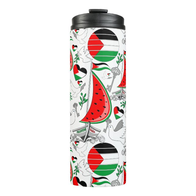 Freedom Global Sumud Flotilla Boats to Gaza Thermal Tumbler (Front)