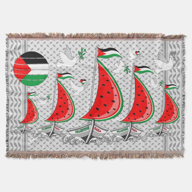 Freedom Global Sumud Flotilla Boats to Gaza Throw Blanket (Front)