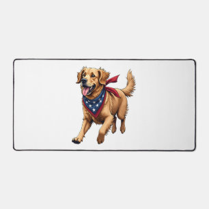 Freedom Golden Retriever Vintage Engraving Shirt 4 Desk Mat