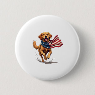 Freedom Golden Retriever Vintage Engraving Shirt 6 Cm Round Badge