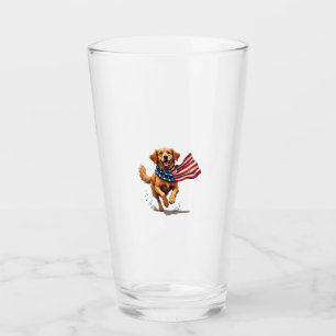 Freedom Golden Retriever Vintage Engraving Shirt Glass