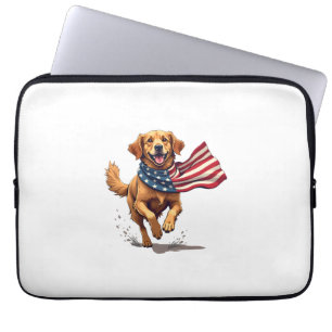 Freedom Golden Retriever Vintage Engraving Shirt Laptop Sleeve