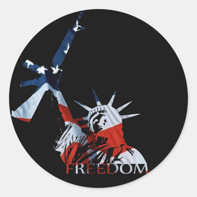 Freedom - Got guns? (Large Dark) Classic Round Sticker (Front)