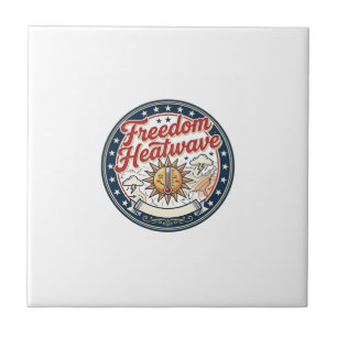 Freedom Heatwave Patriotic Patriotic Weather Summe Ceramic Tile