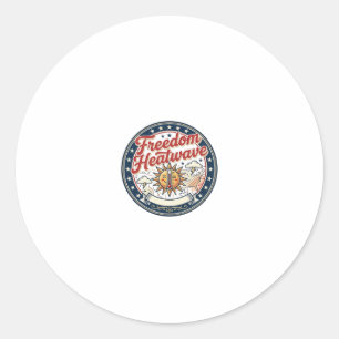 Freedom Heatwave Patriotic Patriotic Weather Summe Classic Round Sticker