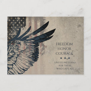 Freedom • Honour • Courage Patriotic Eagle Art Holiday Postcard