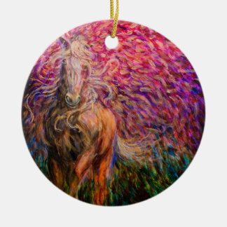 Freedom Horse Pink Pendant Ceramic Ornament