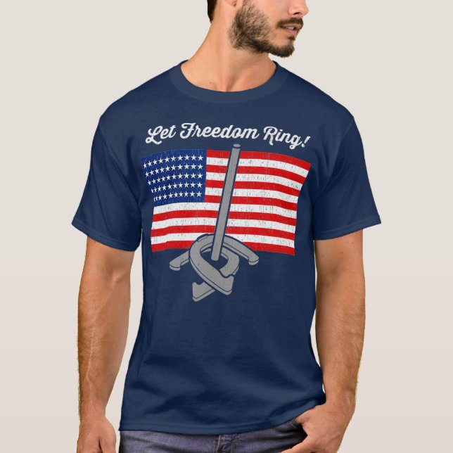 Freedom  Horseshoe Throwing  Horseshoe Pitchers T-Shirt (Front)