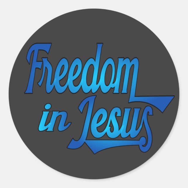 Freedom In Jesus Classic Round Sticker (Front)