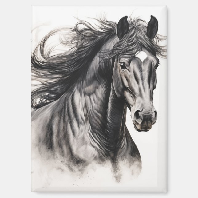 Freedom in Motion: Black Horse Magnet (Front)